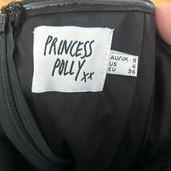 princess polly faux black leather dress size 4 - Picture 5 of 6